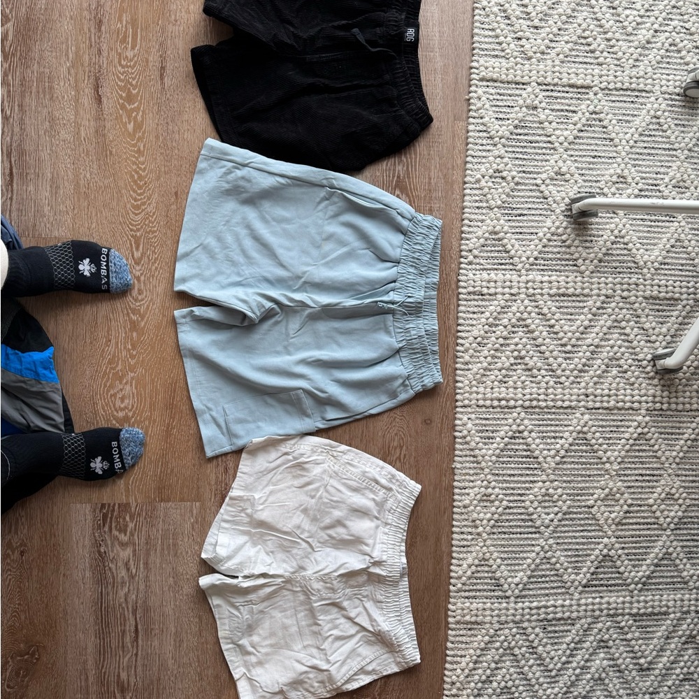 Zara set of Three Casual Shorts - Black, Light Blue, White